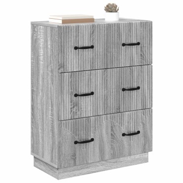 vidaXL Ντουλάπι με Συρτάρια Γκρι Sonoma 66x34,5x87cm 1 τεμ.