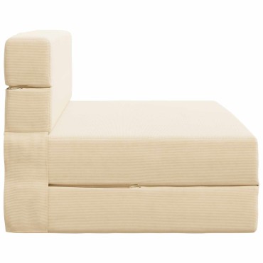 vidaXL Κρεβάτι Καναπέ Αναδιπλούμενο Κρεμ 70x80x60cm Ύφασμα