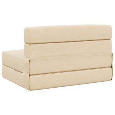 vidaXL Κρεβάτι Καναπέ Αναδιπλούμενο Κρεμ 70x80x60cm Ύφασμα