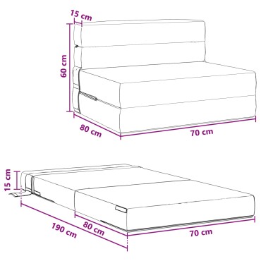 vidaXL Κρεβάτι Καναπέ Αναδιπλούμενο Κρεμ 70x80x60cm Ύφασμα