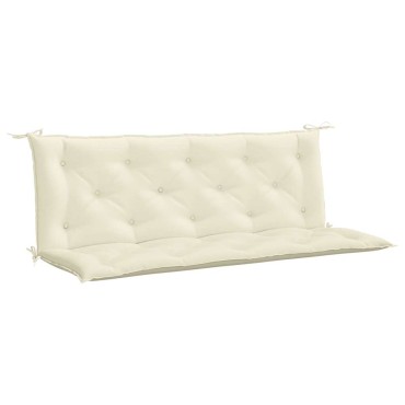 vidaXL Μαξιλάρι Πάγκου Κήπου Κρεμ Λευκό 150x(50+50)x7cm Ύφασμα Oxford
