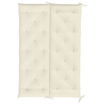 vidaXL Μαξιλάρι Πάγκου Κήπου Κρεμ Λευκό 150x(50+50)x7cm Ύφασμα Oxford