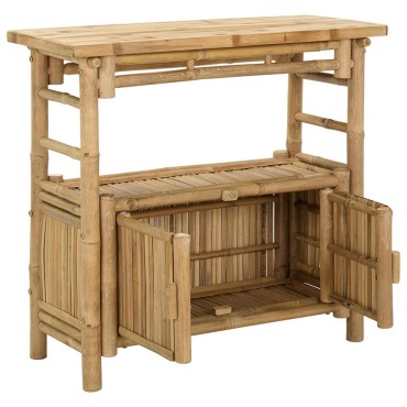 vidaXL Τραπέζι κονσόλας με ράφι Φυσικό 80x35x75cm Μπαμπού