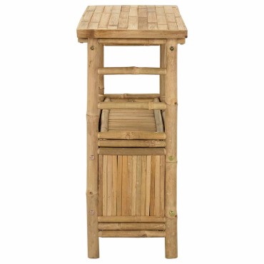 vidaXL Τραπέζι κονσόλας με ράφι Φυσικό 80x35x75cm Μπαμπού