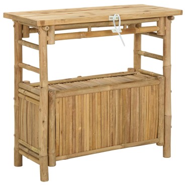 vidaXL Τραπέζι κονσόλας με ράφι Φυσικό 80x35x75cm Μπαμπού