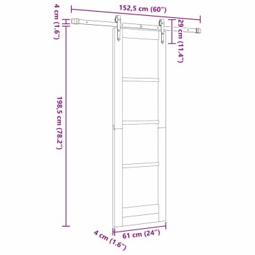 vidaXL Συρόμενη Πόρτα ORKDAL Λευκό 61 x 198,5 εκ.