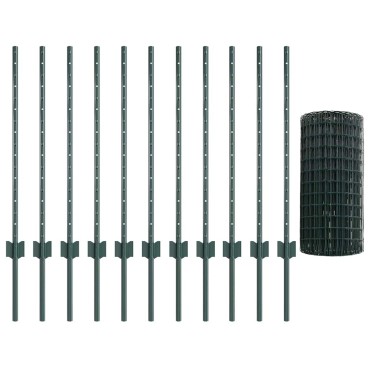 vidaXL Περίφραξη Euro με Στήλη 25x0,8 m PVC-Επικαλυμμένο Ατσάλι