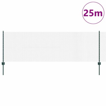 vidaXL Συρματόπλεγμα με Στυλίς 25x0,8 m PVC-Επικαλυμμένο Ατσάλι