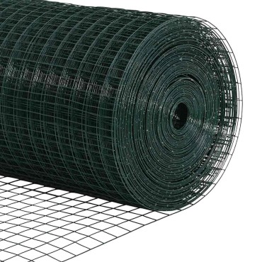 vidaXL Συρματόπλεγμα με Στυλίς 25x0,8 m PVC-Επικαλυμμένο Ατσάλι