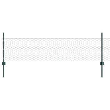 vidaXL Εξαγωνική Φράχτη με Στύλο 25x0,5 m PVC-Επικαλυμμένο Ατσάλι