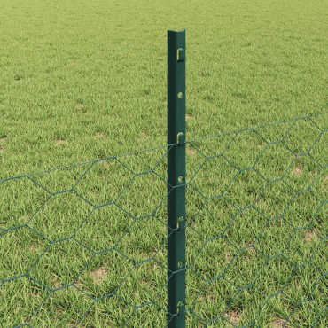 vidaXL Εξαγωνική Φράχτη με Στύλο 25x0,5 m PVC-Επικαλυμμένο Ατσάλι