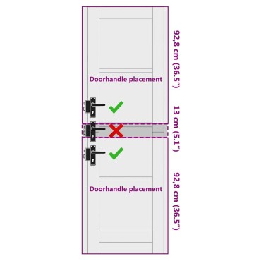 vidaXL Εσωτερική Πόρτα ORKDAL Λευκό Αστράδι 61 x 198,5 εκ.