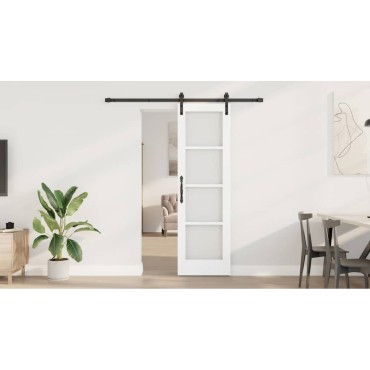 vidaXL Συρόμενη Πόρτα ORKDAL Λευκό και Μαύρο 61 x 198,5 εκ.