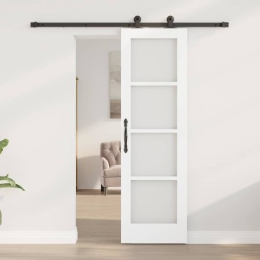vidaXL Συρόμενη Πόρτα ORKDAL Λευκό και Μαύρο 61 x 198,5 εκ.