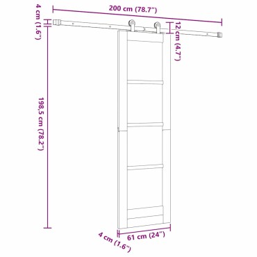 vidaXL Συρόμενη Πόρτα ORKDAL Λευκό 61 x 198,5 εκ.