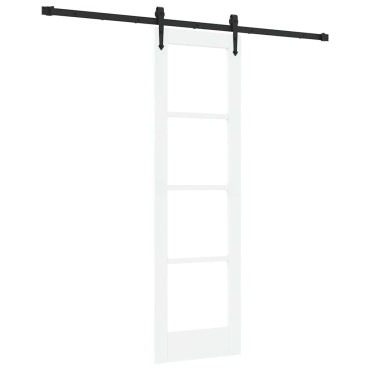 vidaXL Συρόμενη Πόρτα Λευκό και Μαύρο 61 x 198,5 εκ.