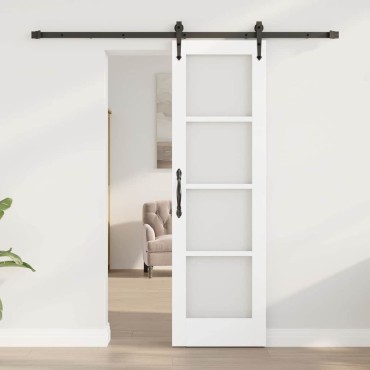 vidaXL Συρόμενη Πόρτα Λευκό και Μαύρο 61 x 198,5 εκ.