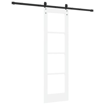 vidaXL Συρόμενη Πόρτα Λευκό και Μαύρο 61 x 198,5 εκ.