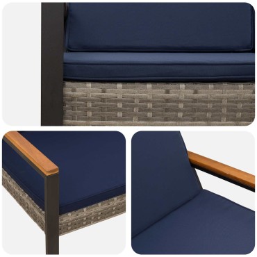 vidaXL Εξωτερικός πάγκος 2 -Seater 107x61x80cm συνθετικό ρατάν