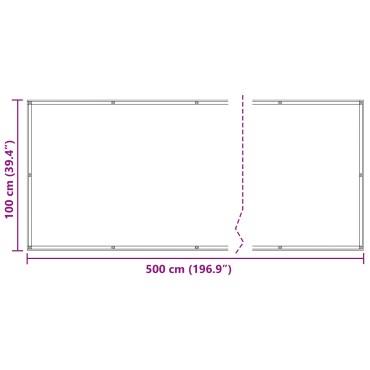 vidaXL Οθόνη Μπαλκονιού Ορθογώνιος 100 x 500 cm Ύφασμα Όξφορντ Κίτρινο