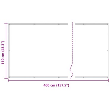 vidaXL Οθόνη Μπαλκονιού Κόκκινο 110 x 400 cm Ύφασμα Όξφορντ