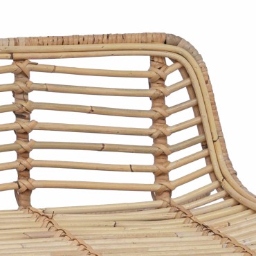 vidaXL Μπαρ σκαμπό 2 τεμ. Φυσικό 44x45x76cm Ράτταν και Χάλυβας