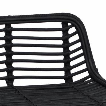 vidaXL Μπαρ σκαμπό 2 τεμ. Μαύρο 44x45x76cm Ράτταν και Χάλυβας