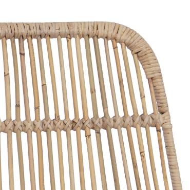 vidaXL Μπαρ σκαμπό 2 τεμ. Φυσικό 44x55x109cm Ράτταν και Χάλυβας