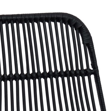 vidaXL Μπαρ σκαμπό 2 τεμ. Μαύρο 44x55x109cm Ράτταν και Χάλυβας