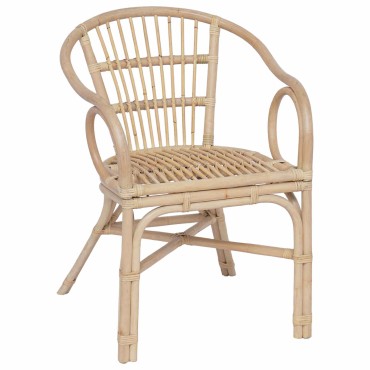 vidaXL Στοιβαζόμενη Καρέκλα Φυσικό 58x60x81cm Ρατάν 1 τεμ.