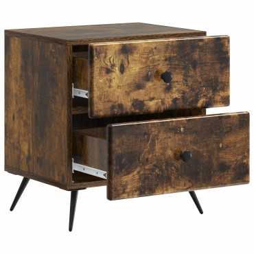 vidaXL Κομοδίνο Καπνισμένο Ξύλο Δρυός 43x34,5x47,5 εκ 1 τεμ.