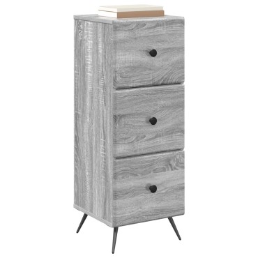 vidaXL Ντουλάπι με Συρτάρια Γκρι Sonoma 33x34,5x90 εκ 1 τεμ.