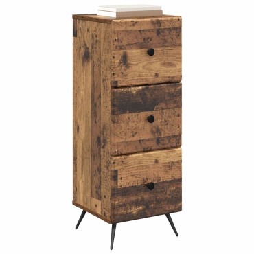vidaXL Ντουλάπι με Συρτάρια Παλαιωμένο ξύλο 33x34,5x90 εκ 1 τεμ.