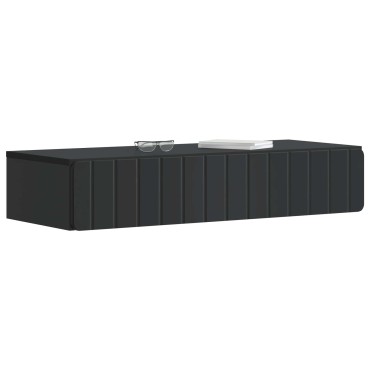 vidaXL Τραπεζάκι Τοίχου Μαύρο 87,5x34,5x17cm Επεξεργασμένο Ξύλο