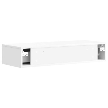 vidaXL Τραπεζάκι Τοίχου Γυαλιστερό Λευκό 87,5x34,5x17cm