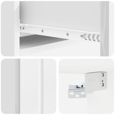 vidaXL Τραπεζάκι Τοίχου Γυαλιστερό Λευκό 87,5x34,5x17cm