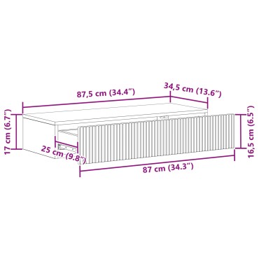 vidaXL Τραπεζάκι Τοίχου 87,5x34,5x17cm Επεξεργασμένο Ξύλο