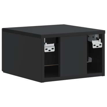 vidaXL Τοίχου Κρεμαστό Κομοδίνο Μαύρο 34,5x33x20cm 1 τεμ.