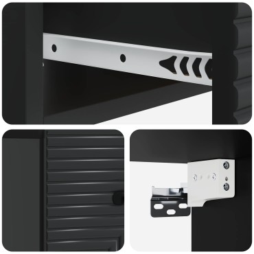 vidaXL Τοίχου Κρεμαστό Κομοδίνο Μαύρο 34,5x33x20cm 1 τεμ.