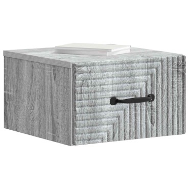 vidaXL Τοίχου Κρεμαστό Κομοδίνο Γκρι Sonoma 34,5x33x20cm 1 τεμ.