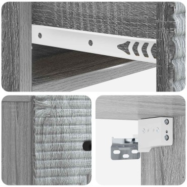 vidaXL Τοίχου Κρεμαστό Κομοδίνο Γκρι Sonoma 34,5x33x20cm 1 τεμ.
