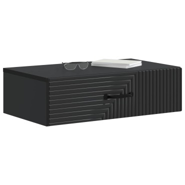 vidaXL Τραπεζάκι Τοίχου 59x34,5x17cm Επεξεργασμένο Ξύλο Μαύρο