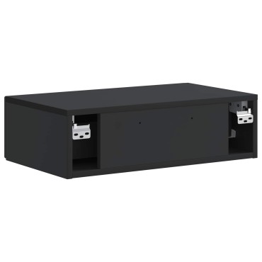 vidaXL Τραπεζάκι Τοίχου 59x34,5x17cm Επεξεργασμένο Ξύλο Μαύρο