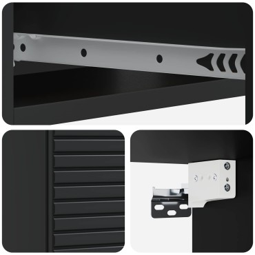 vidaXL Τραπεζάκι Τοίχου 59x34,5x17cm Επεξεργασμένο Ξύλο Μαύρο