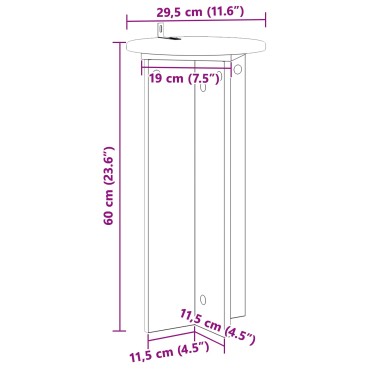 vidaXL Βάση φυτών 2 τεμ. Παλαιωμένο ξύλο 29,5 x 29,5 x 60 εκ.