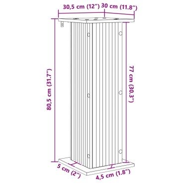 vidaXL Βάση φυτών 2 τμχ. Γκρι Σκυροδέματος 30,5 x 30 x 80,5 εκ