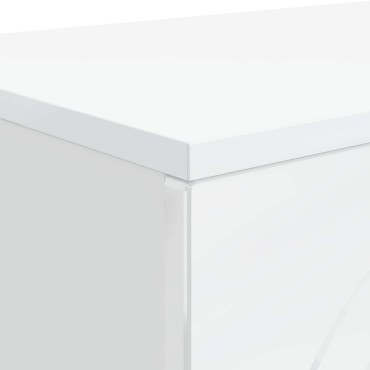vidaXL Τραπεζάκι σαλονιού Γυαλιστερό Λευκό 102x35x75 εκ