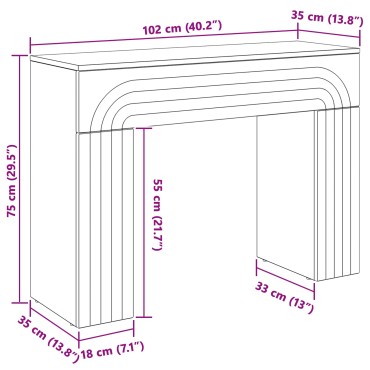 vidaXL Τραπεζάκι σαλονιού Γκρι Sonoma 102x35x75 εκ