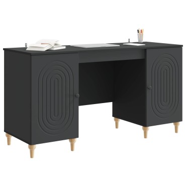 vidaXL Γραφείο Μαύρο 142,5x50x75cm Επεξεργασμένο Ξύλο 1 τεμ.