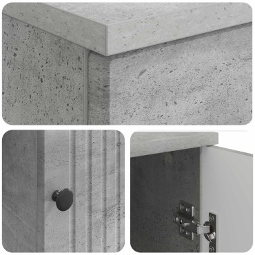 vidaXL Γραφείο Γκρι Σκυροδέματος 142,5x50x75cm 1 τεμ.